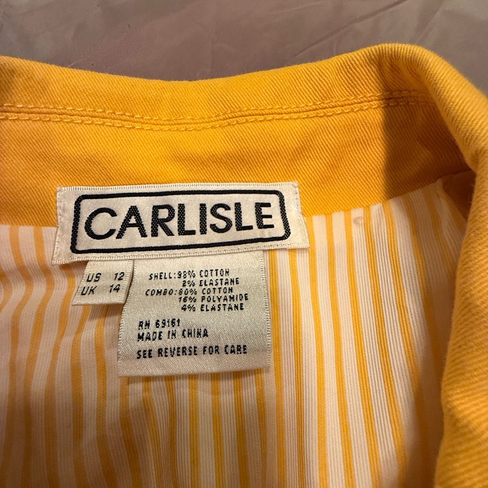 Carlisle Yellow/Silver Hardware Studded Button Front Jacket Size 12/Large $365 - Picture 7 of 12